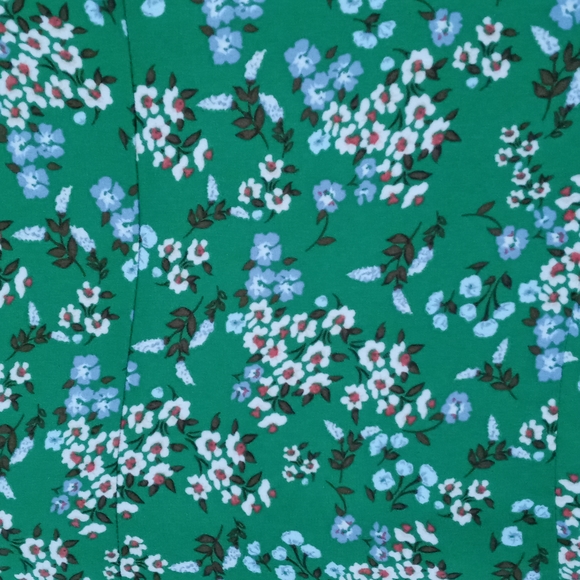 LOFT Green Dress w/Blue Floral Pattern Women's Size 2 NWT - Picture 5 of 5